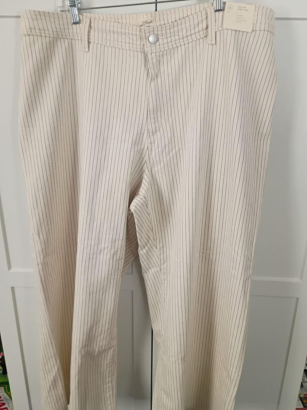 Women's Cream Pinstripe Pants